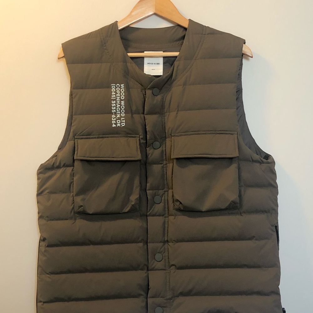Wood Wood Olive Puffer Vest
